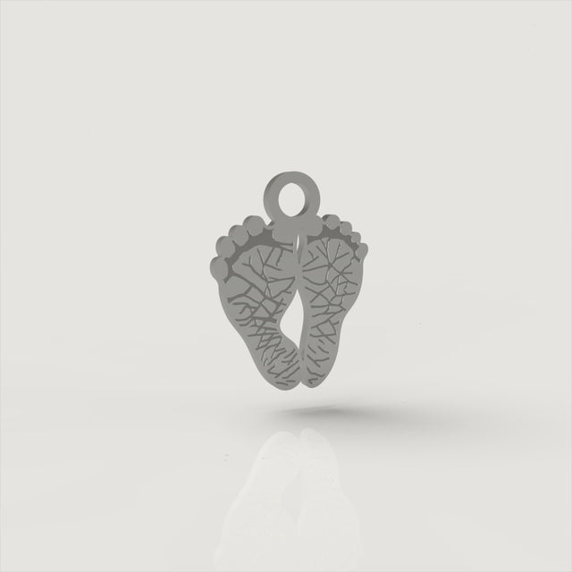 Silver Petite Footprint Charm | Custom Beautiful Meaningful Jewelry - ilMio Jewelry