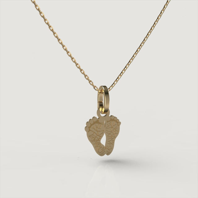 Gold Petite Footprint Charm | Custom Beautiful Meaningful Jewelry - ilMio Jewelry