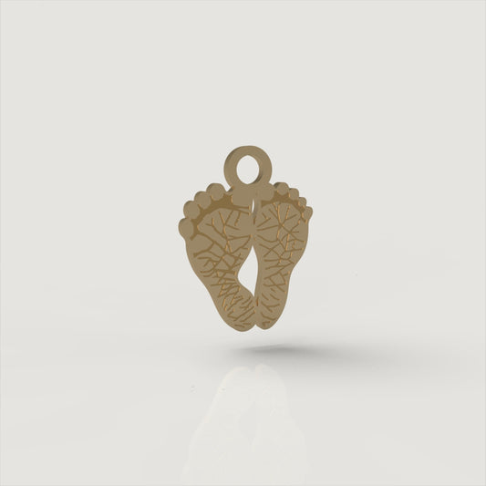 Gold Petite Footprint Charm