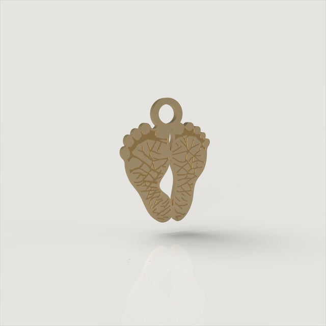 Gold Petite Footprint Charm | Custom Beautiful Meaningful Jewelry - ilMio Jewelry