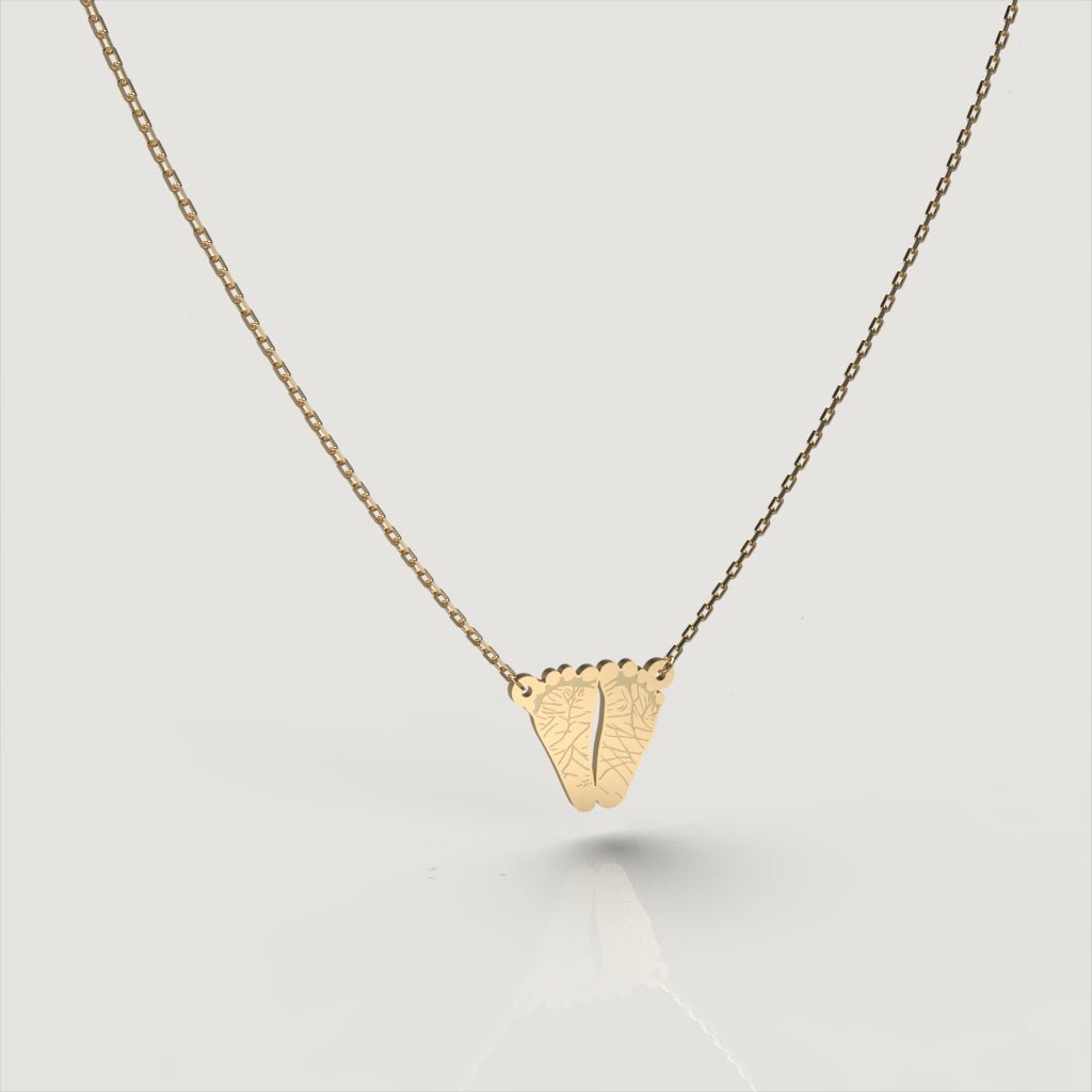 Gold Petite Footprint Necklace | Custom Beautiful Meaningful Jewelry - ilMio Jewelry
