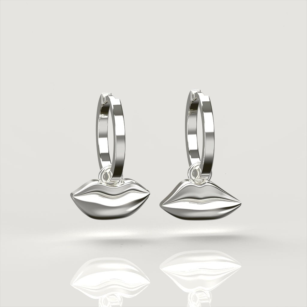 Petite Kiss Silver Drop Earrings | Custom Beautiful Meaningful Jewelry - ilMio Jewelry