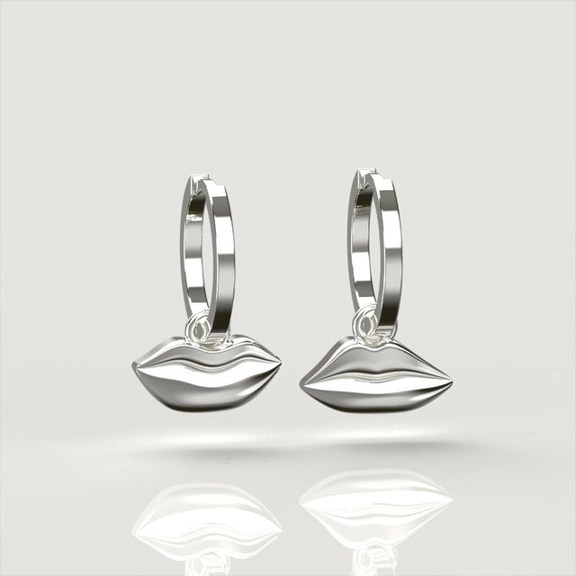 Petite Kiss Silver Drop Earrings | Custom Beautiful Meaningful Jewelry - ilMio Jewelry