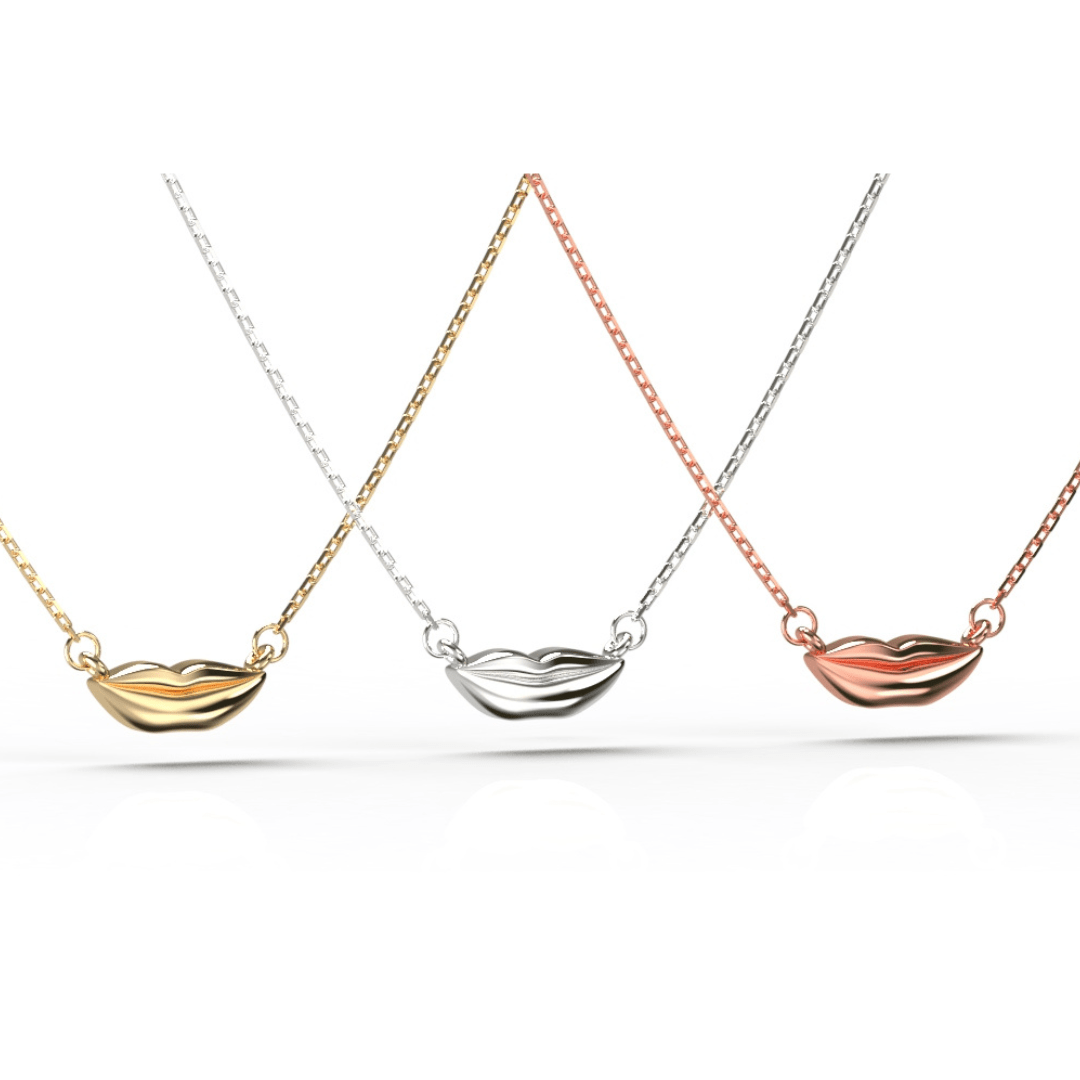 Gold Petite Kiss Necklace | Custom Beautiful Meaningful Jewelry - ilMio Jewelry