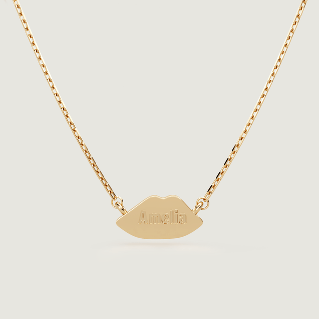 Gold Petite Kiss Necklace | Custom Beautiful Meaningful Jewelry - ilMio Jewelry