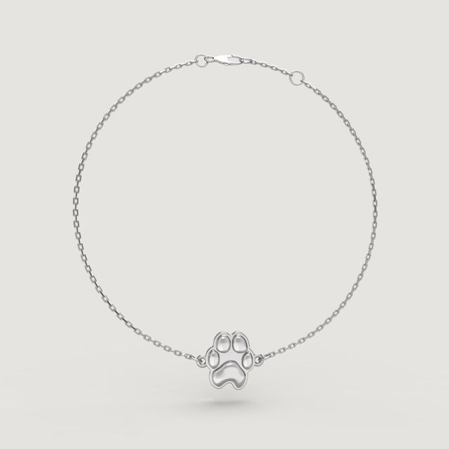 Silver Petite Paw Cable Bracelet | Custom Beautiful Meaningful Jewelry - ilMio Jewelry