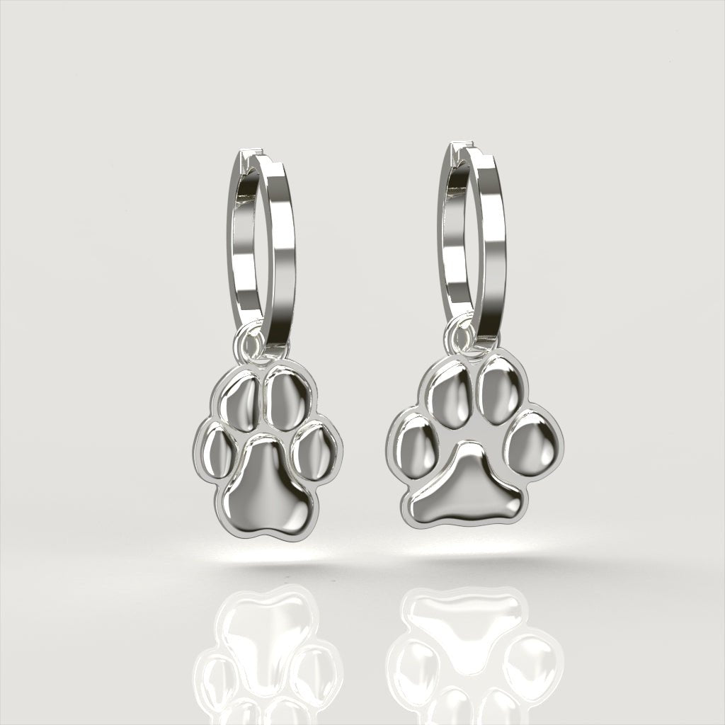Petite Paw Silver Drop Earrings | Custom Beautiful Meaningful Jewelry - ilMio Jewelry