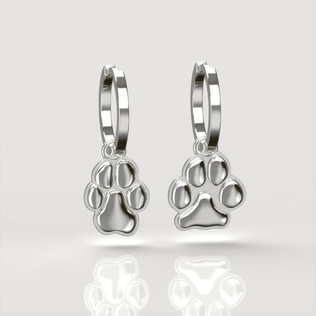 Petite Paw Silver Drop Earrings | Custom Beautiful Meaningful Jewelry - ilMio Jewelry