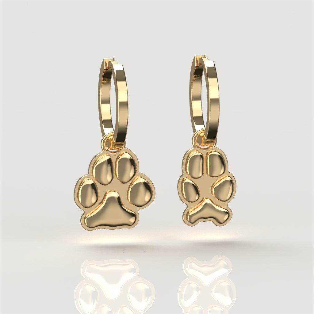 Petite Paw Gold Drop Earrings | Custom Beautiful Meaningful Jewelry - ilMio Jewelry