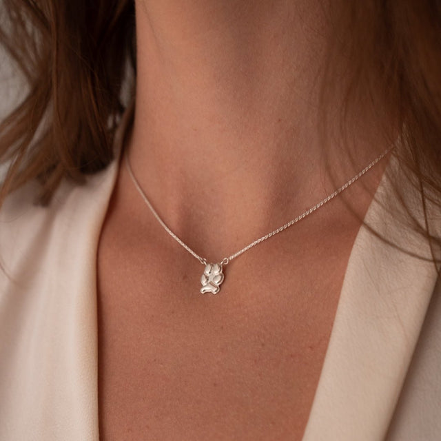 Silver Petite Paw Necklace | Custom Beautiful Meaningful Jewelry - ilMio Jewelry