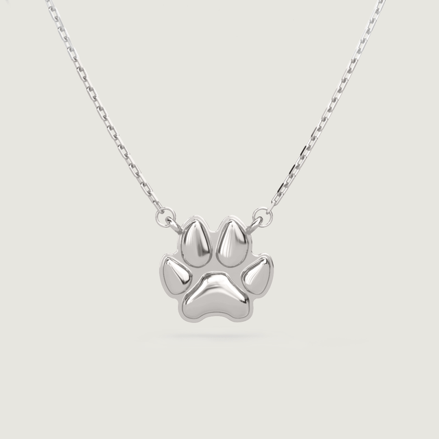 Silver Petite Paw Necklace | Custom Beautiful Meaningful Jewelry - ilMio Jewelry