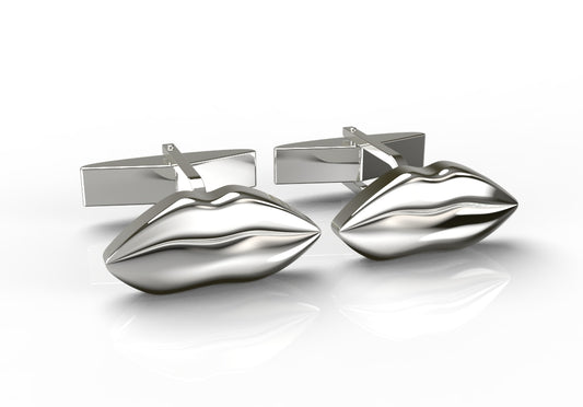 Silver Classic Kiss Cufflinks