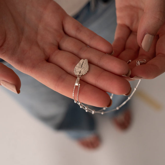 Silver Classic Footprint Charm | Custom Beautiful Meaningful Jewelry - ilMio Jewelry