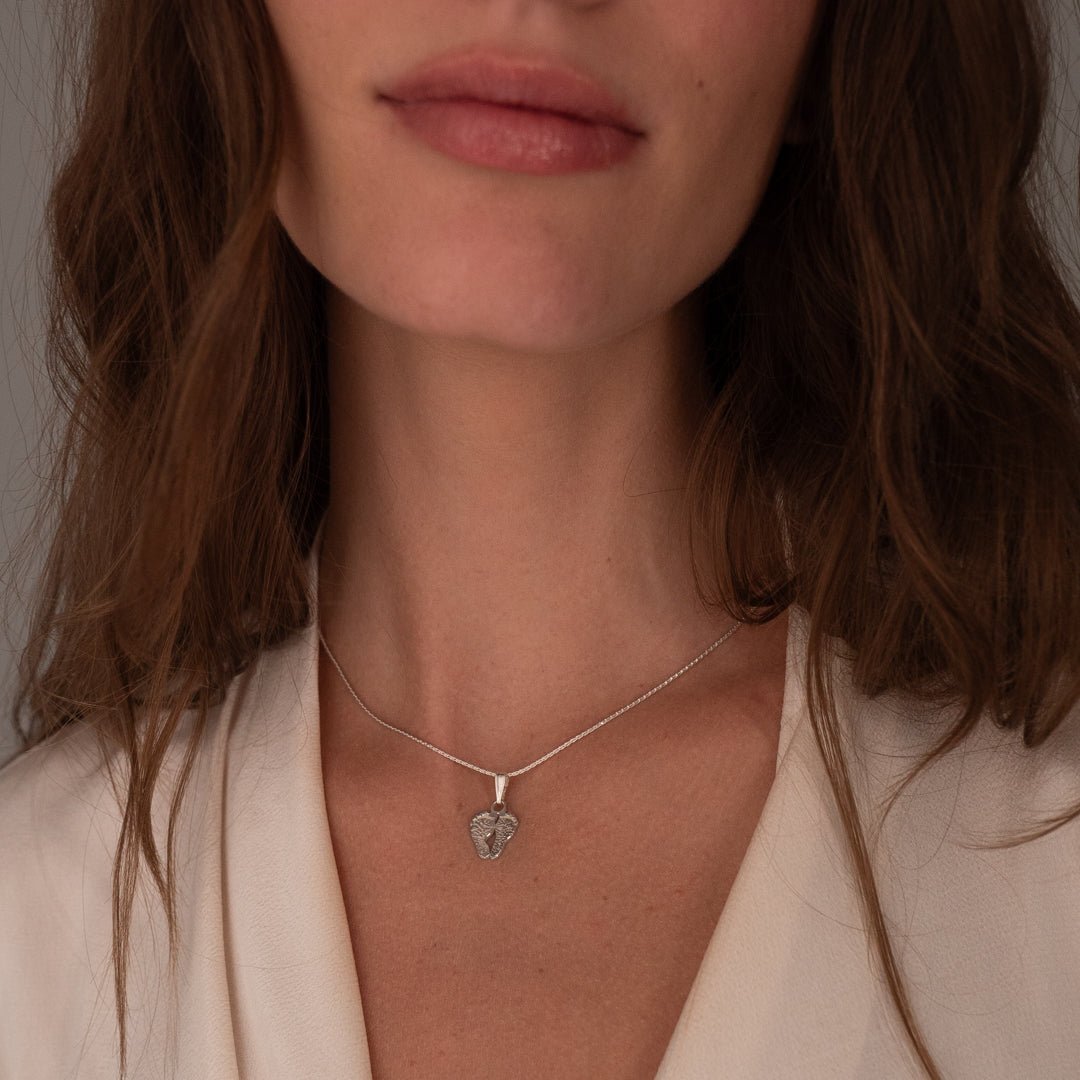 Silver Petite Footprint Charm | Custom Beautiful Meaningful Jewelry - ilMio Jewelry