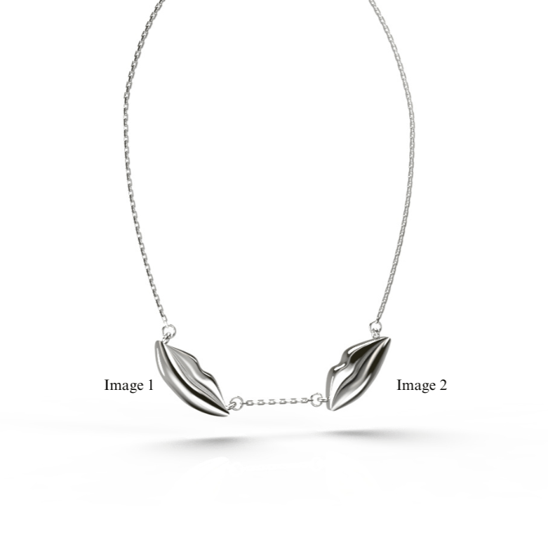 Silver Double Classic Kiss Necklace | Custom Beautiful Meaningful Jewelry - ilMio Jewelry