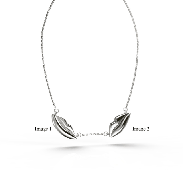 Silver Double Classic Kiss Necklace | Custom Beautiful Meaningful Jewelry - ilMio Jewelry