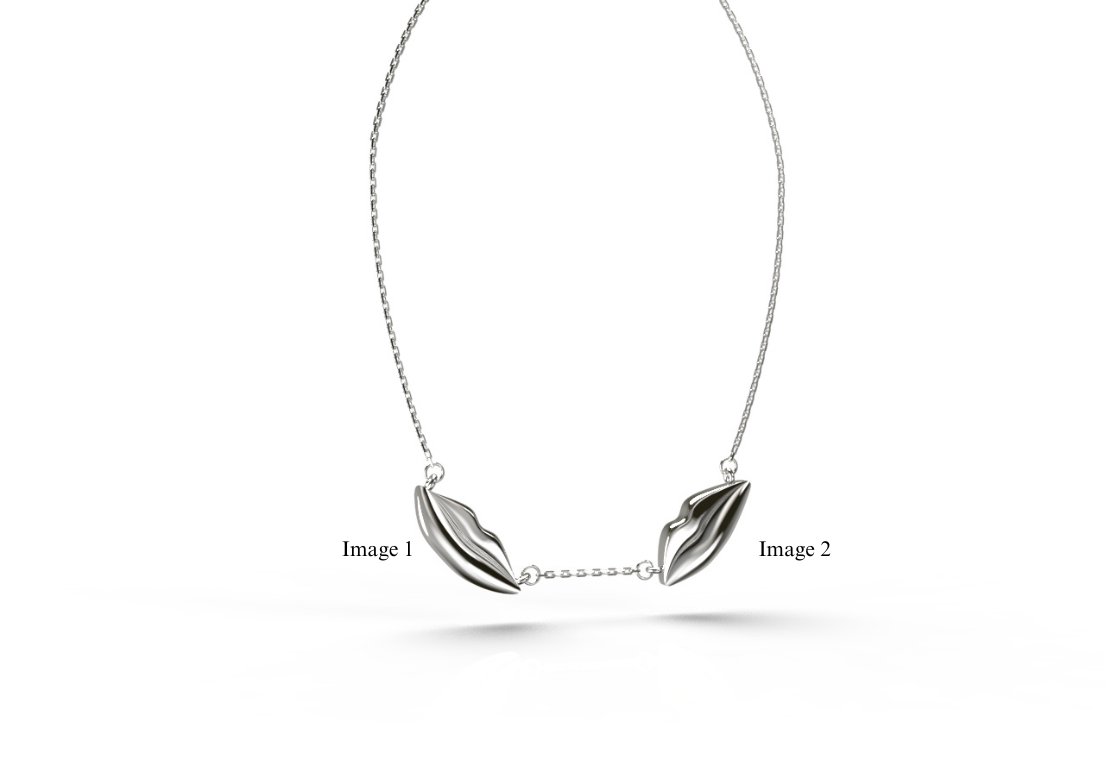 Silver Classic Double Kiss Necklace