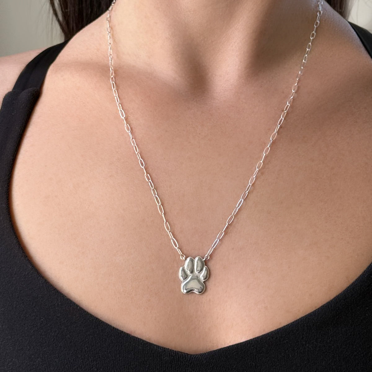 Silver Classic Paw Necklace