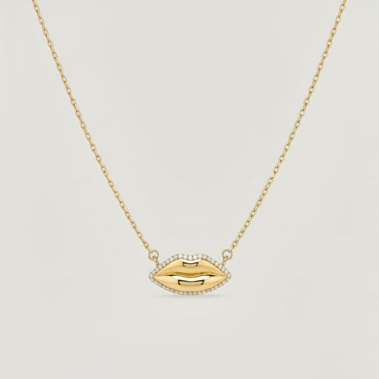 Diamond Halo Classic Kiss Necklace | Custom Beautiful Meaningful Jewelry - ilMio Jewelry