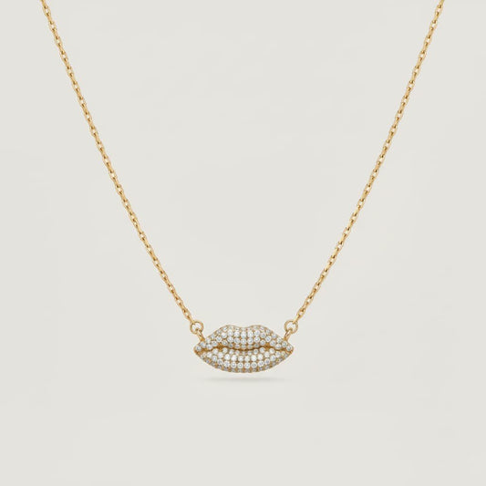 Diamond Pave Classic Kiss Necklace | Custom Beautiful Meaningful Jewelry - ilMio Jewelry