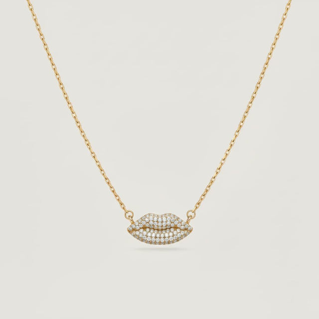 Diamond Pave Classic Kiss Necklace | Custom Beautiful Meaningful Jewelry - ilMio Jewelry