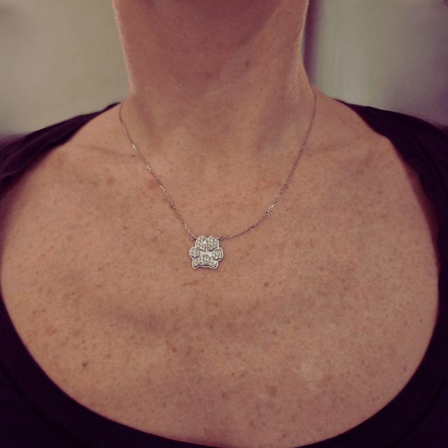 Diamond Classic Paw Necklace | Custom Beautiful Meaningful Jewelry - ilMio Jewelry