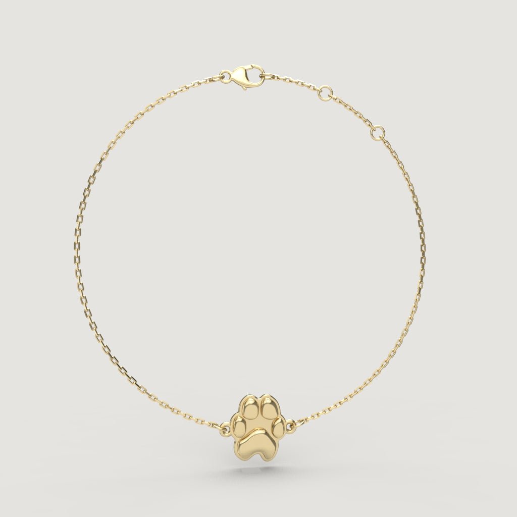 Gold Petite Paw Cable Bracelet | Custom Beautiful Meaningful Jewelry - ilMio Jewelry