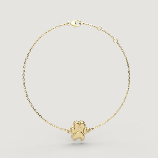Gold Petite Paw Cable Bracelet | Custom Beautiful Meaningful Jewelry - ilMio Jewelry