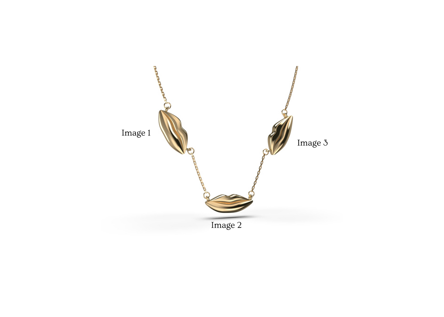 Gold Classic Triple Kiss Necklace