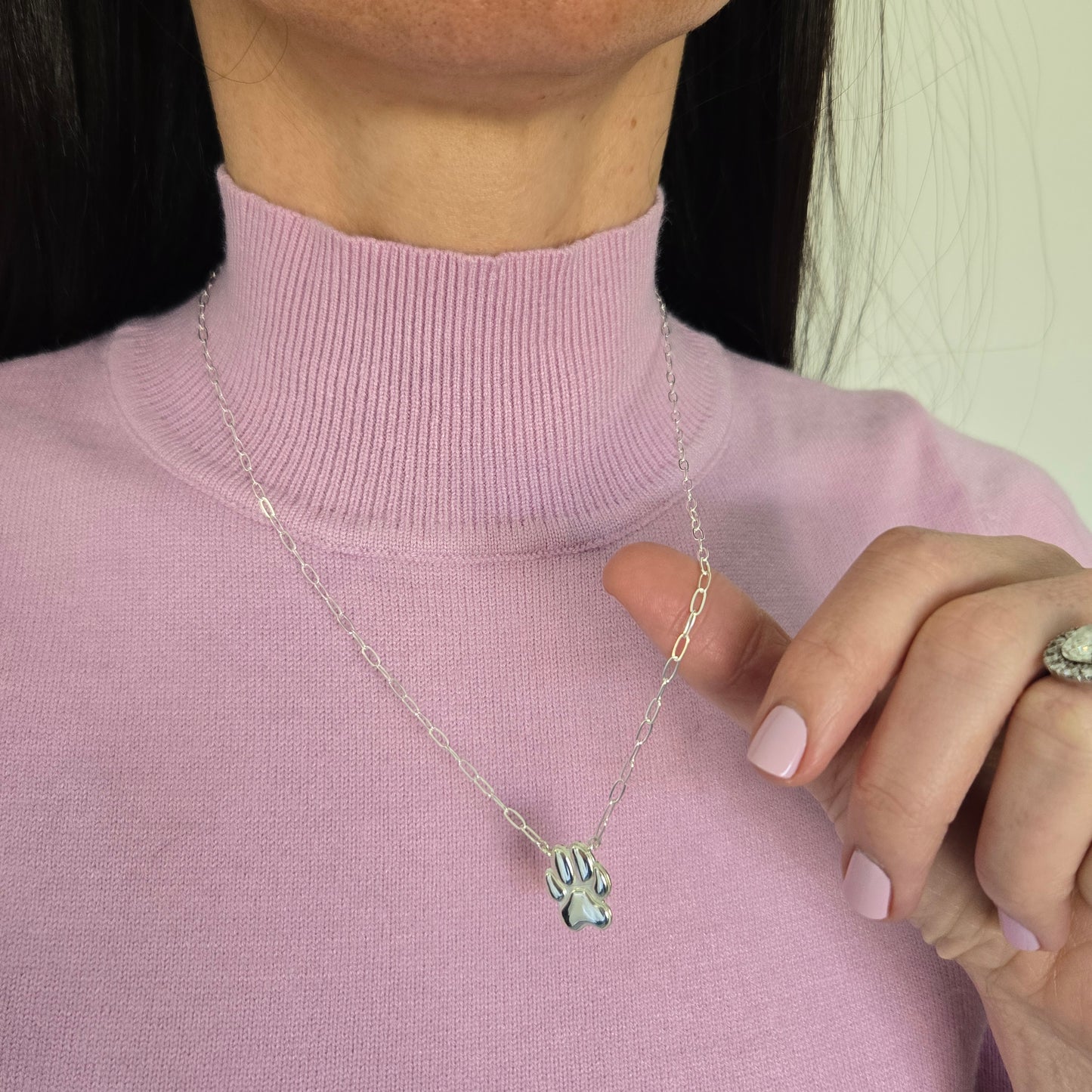 Silver Classic Paw Necklace