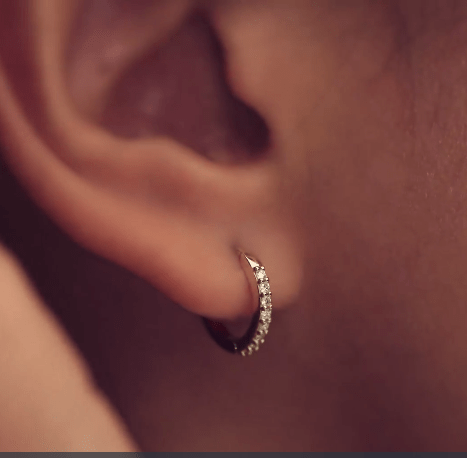 Diamond and Gold Hinged Huggie Earrings | Custom Beautiful Meaningful Jewelry - ilMio Jewelry