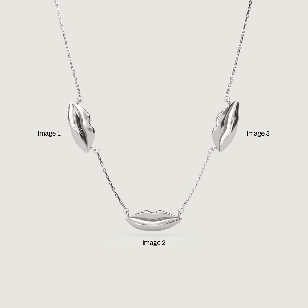 Silver Triple Classic Kiss Necklace | Custom Beautiful Meaningful Jewelry - ilMio Jewelry