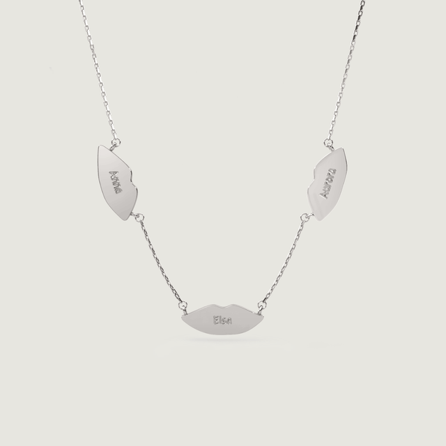 Silver Triple Classic Kiss Necklace | Custom Beautiful Meaningful Jewelry - ilMio Jewelry