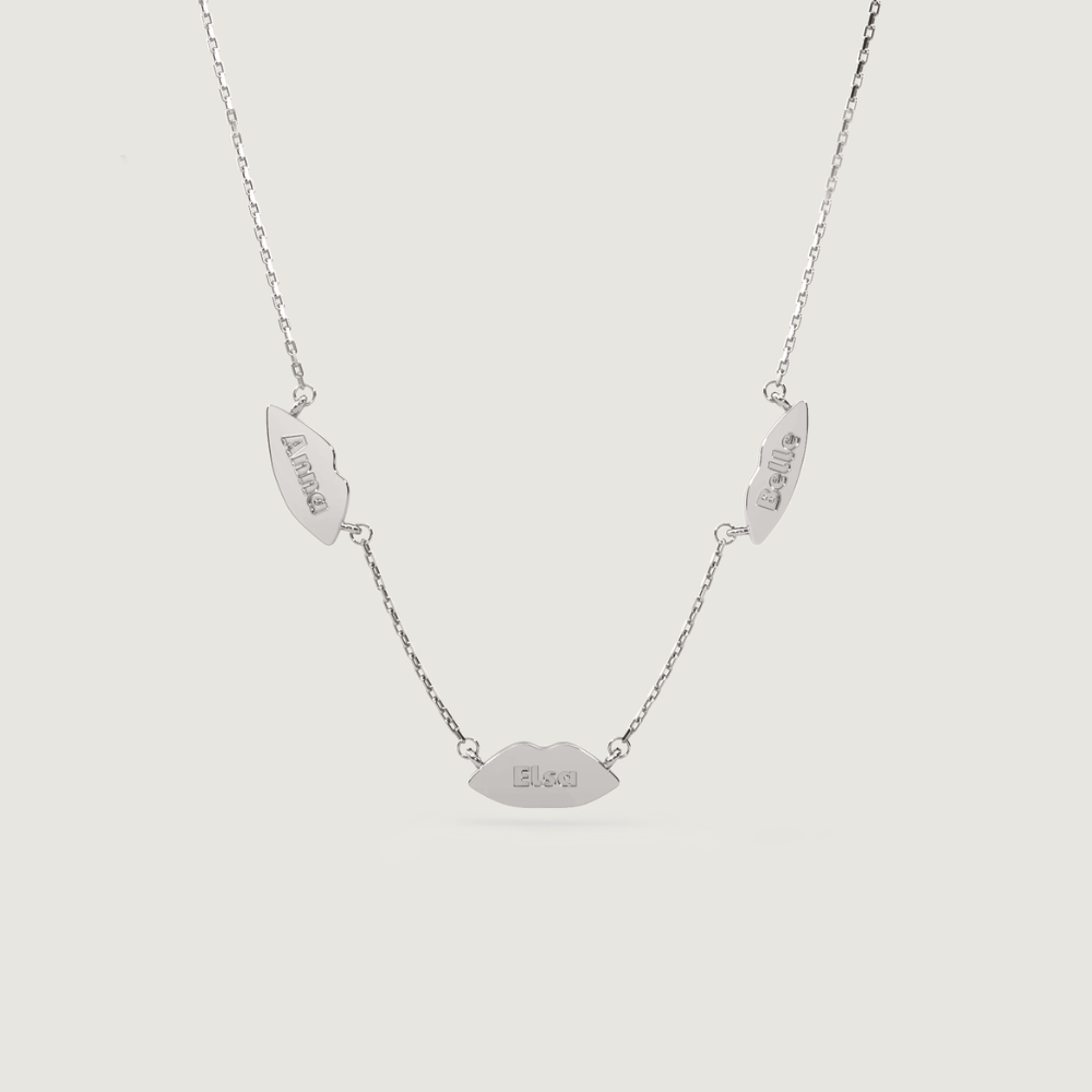 Silver Triple Petite Kiss Necklace | Custom Beautiful Meaningful Jewelry - ilMio Jewelry