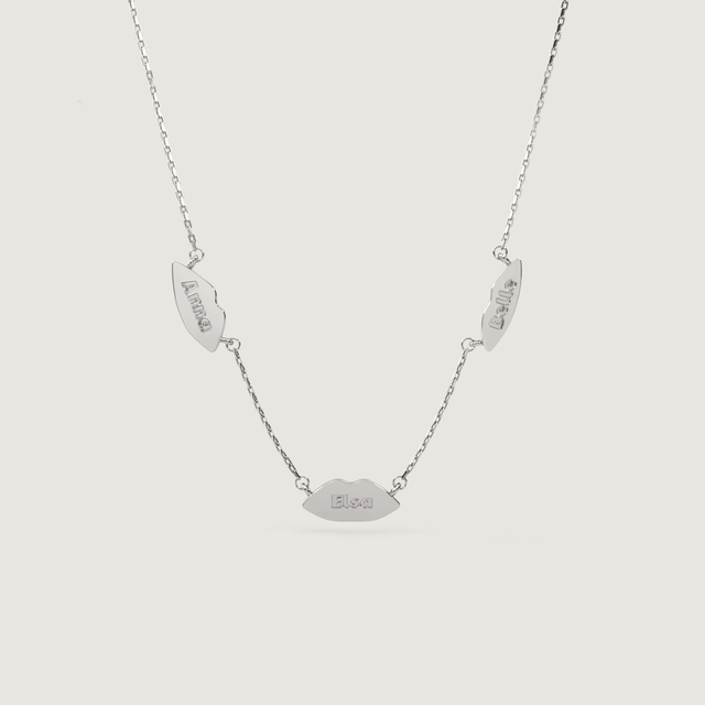 Silver Triple Petite Kiss Necklace | Custom Beautiful Meaningful Jewelry - ilMio Jewelry