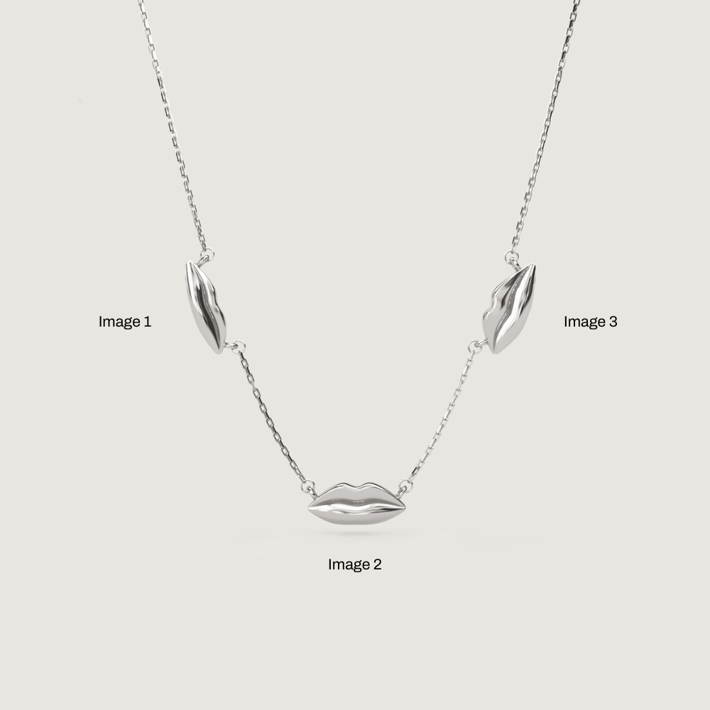 Silver Triple Petite Kiss Necklace | Custom Beautiful Meaningful Jewelry - ilMio Jewelry