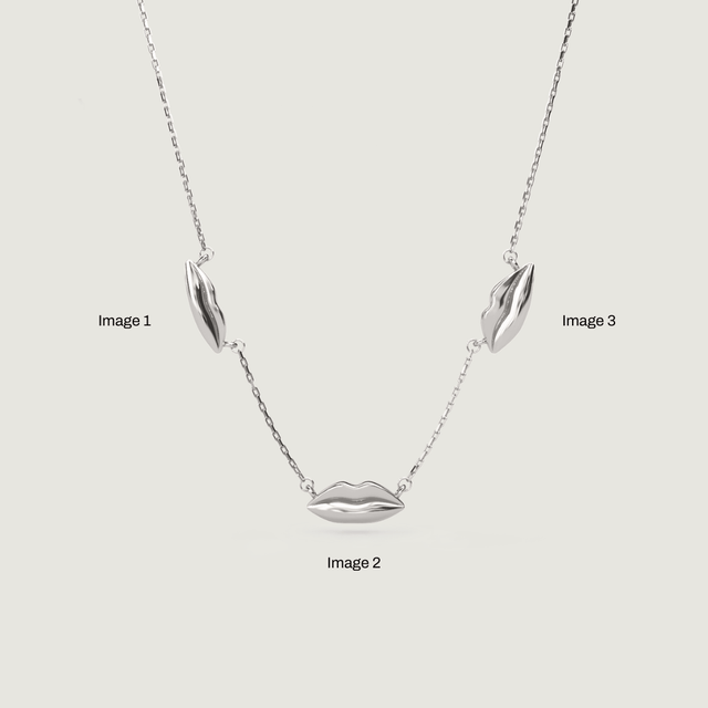 Silver Triple Petite Kiss Necklace | Custom Beautiful Meaningful Jewelry - ilMio Jewelry