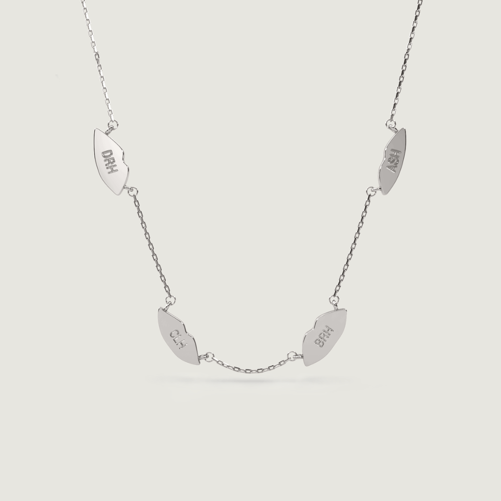 Silver Four Petite Kiss Necklace | Custom Beautiful Meaningful Jewelry - ilMio Jewelry