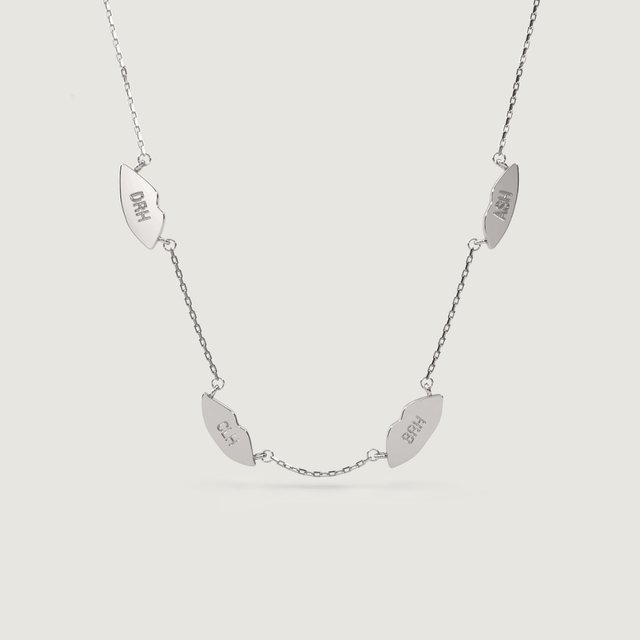Silver Four Petite Kiss Necklace | Custom Beautiful Meaningful Jewelry - ilMio Jewelry