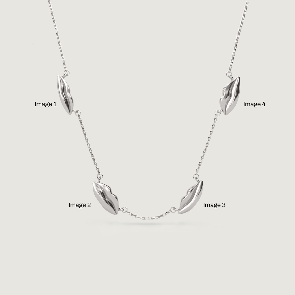 Silver Four Petite Kiss Necklace | Custom Beautiful Meaningful Jewelry - ilMio Jewelry