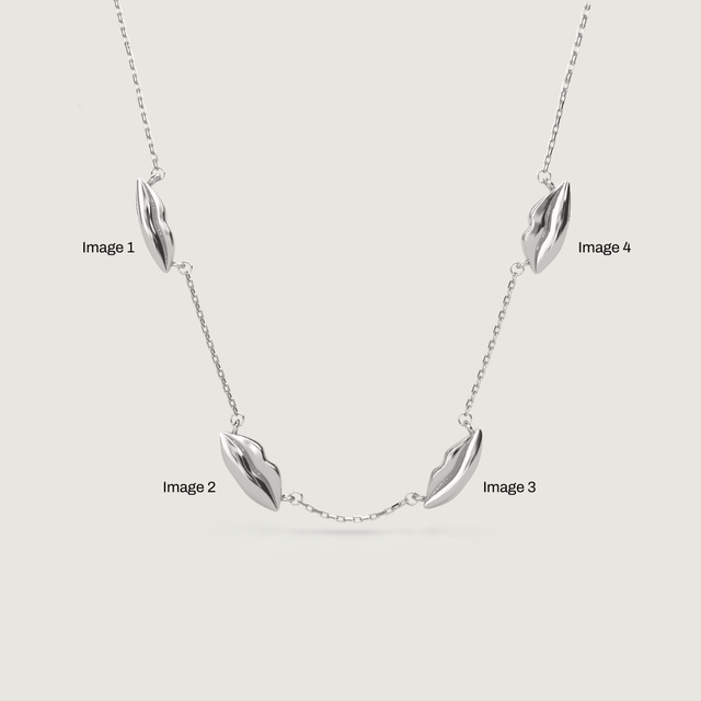Silver Four Petite Kiss Necklace | Custom Beautiful Meaningful Jewelry - ilMio Jewelry