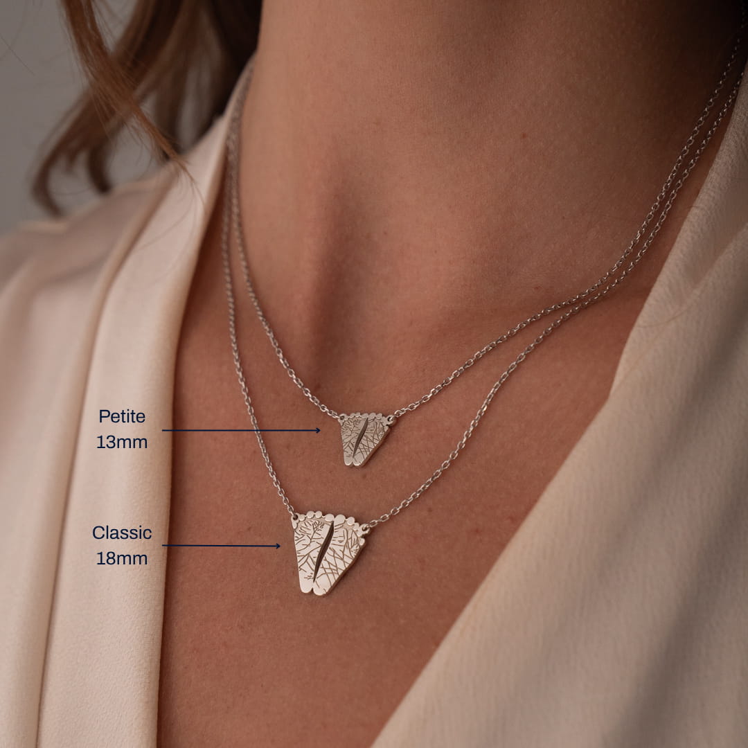Gold Petite Footprint Necklace | Custom Beautiful Meaningful Jewelry - ilMio Jewelry