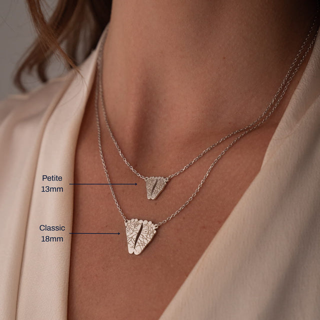 Gold Petite Footprint Necklace | Custom Beautiful Meaningful Jewelry - ilMio Jewelry
