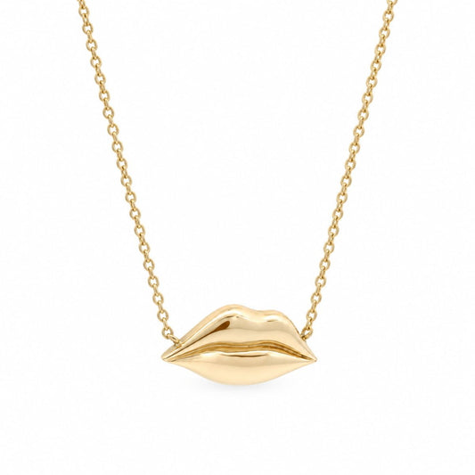 Gold Classic Kiss Necklace | Custom Beautiful Meaningful Jewelry - ilMio Jewelry