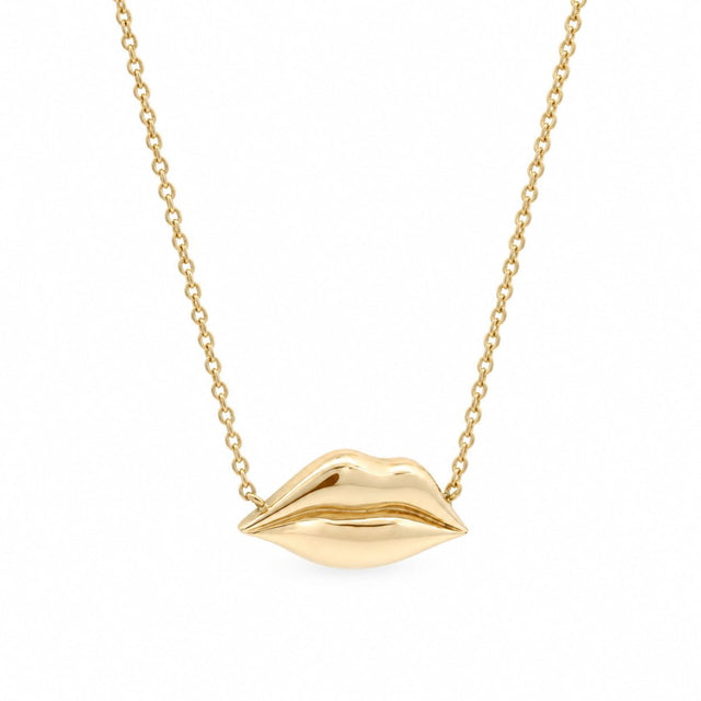 Gold Classic Kiss Necklace | Custom Beautiful Meaningful Jewelry - ilMio Jewelry