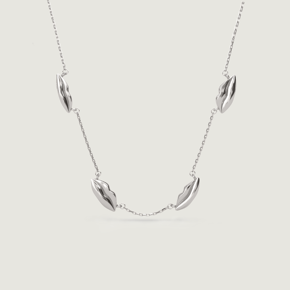 Silver Four Petite Kiss Necklace | Custom Beautiful Meaningful Jewelry - ilMio Jewelry