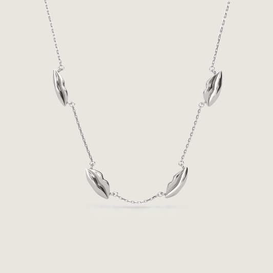 Silver Four Petite Kiss Necklace | Custom Beautiful Meaningful Jewelry - ilMio Jewelry