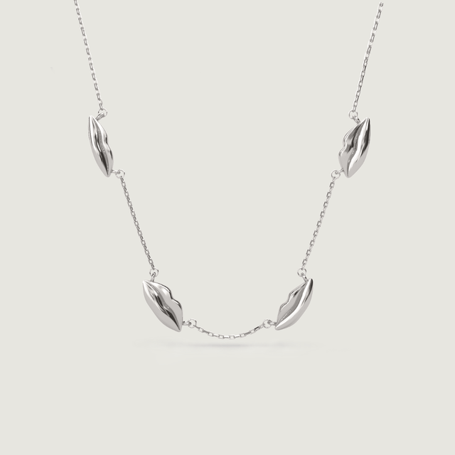Silver Four Petite Kiss Necklace | Custom Beautiful Meaningful Jewelry - ilMio Jewelry
