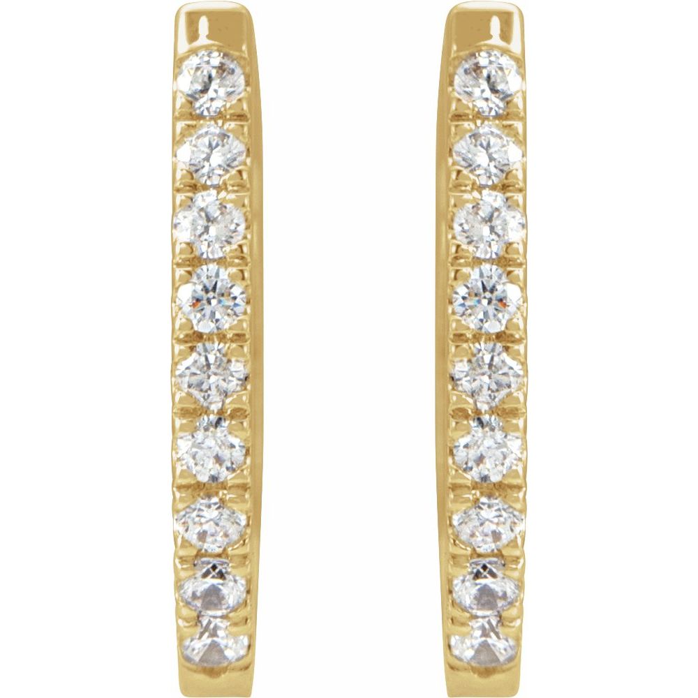 Diamond and Gold Hinged Huggie Earrings