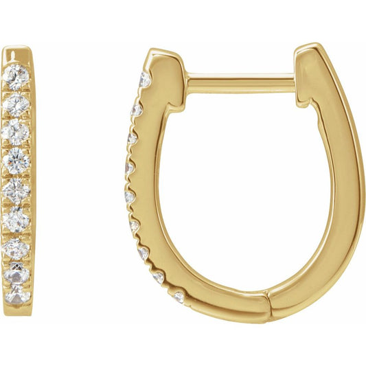 Diamond and Gold Hinged Huggie Earrings